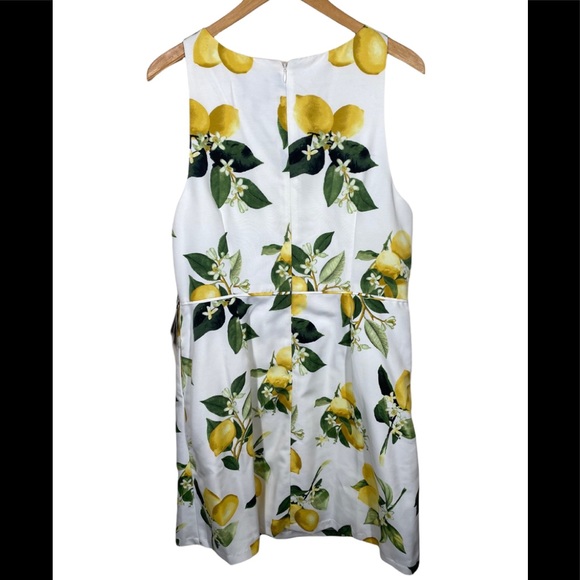 NWT Adrianna Papell Lemon Print A-Line Dress - Picture 9 of 12